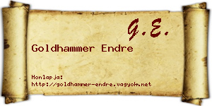 Goldhammer Endre névjegykártya